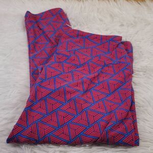 LulaRoe Pink and Blue Geometric Shape Leggings- One Size